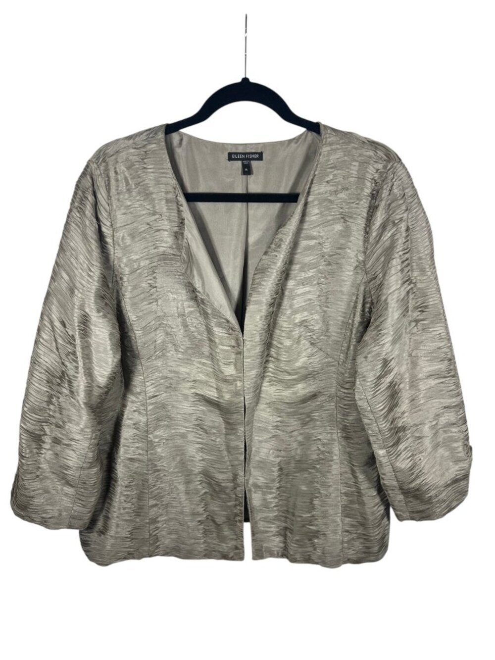 Eileen Fisher Jacket Womens XLarge Silk Blazer Lightweight Quiet Luxury Capsule